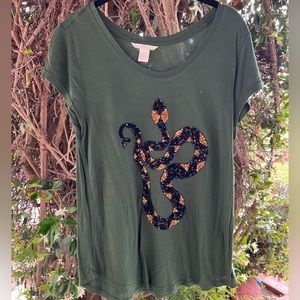 H&M rhinestone snake top